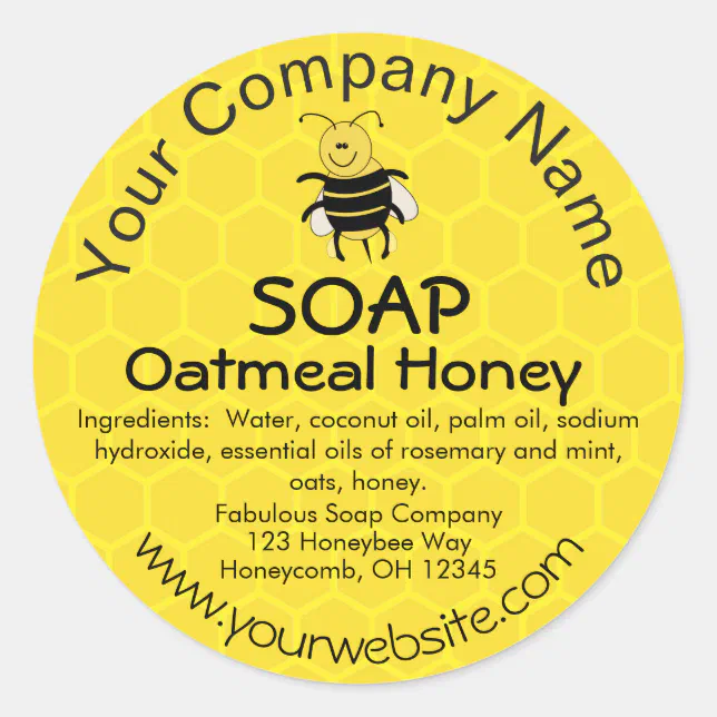 Honey Bee Honeycomb Custom Soap Label Stickers Zazzle honey-bee-honeycomb-custom-soap-label-stickers-zazzle