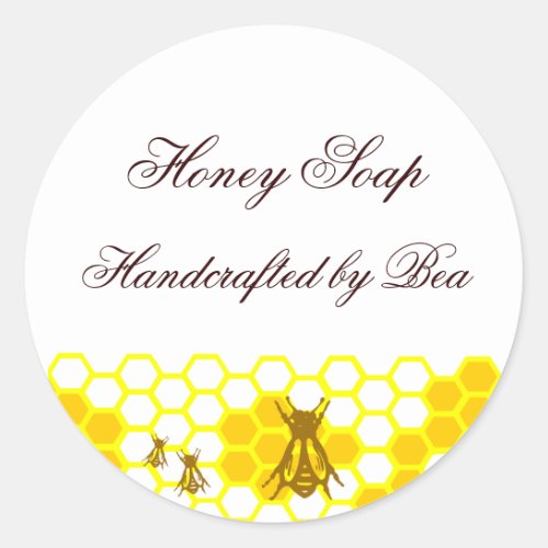 Honey Bee Honeycomb Custom Soap Label Stickers