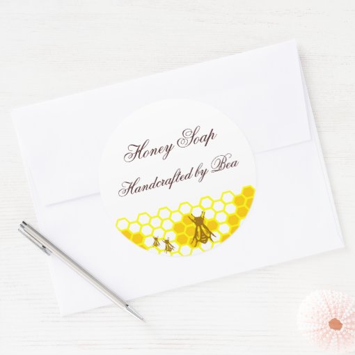 Honey Bee Honeycomb Custom Soap Label Stickers | Zazzle