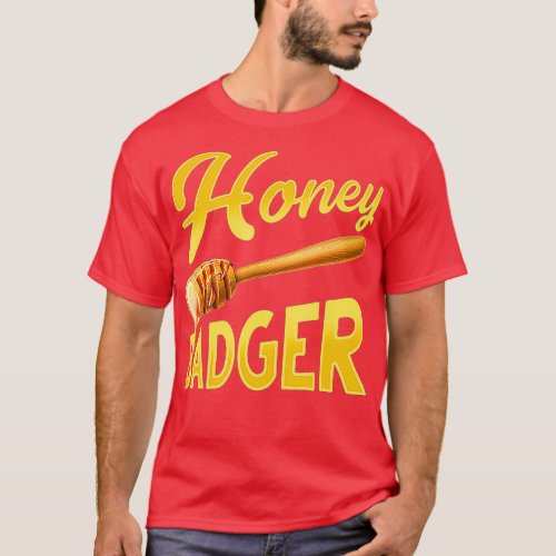 Honey Bee Honeycomb Cute Animal Honey Badger  T_Shirt