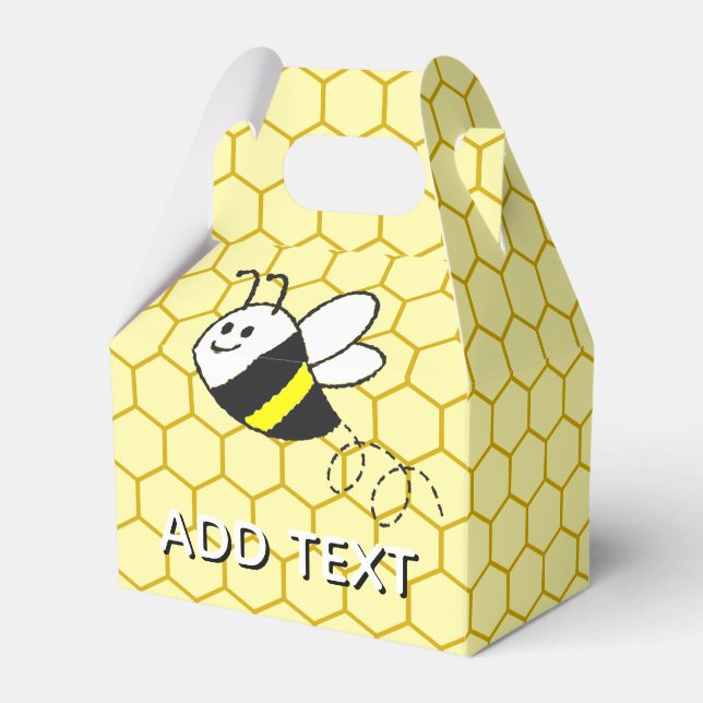 Honey Bee Honeycomb Drawing Personalized Favor Boxes (Front Side)