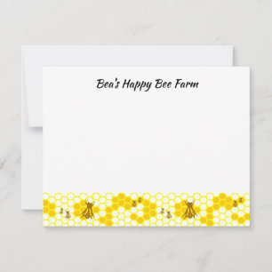 Honey Bee Honeycomb Editable Note Card