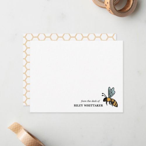 Honey Bee Honeycomb From the Desk of Note Card