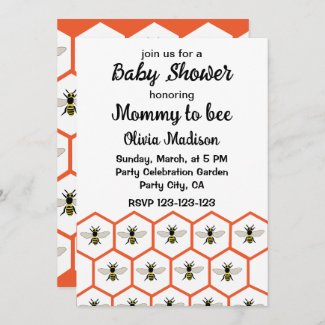 Honey Bee Honeycomb Mommy to bee Baby Shower 
