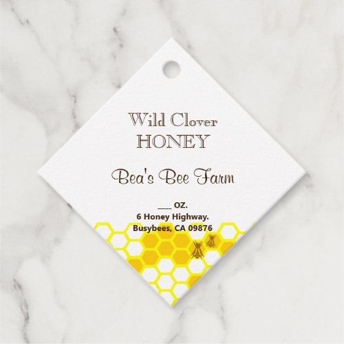 Honey Bee Honeycomb Pattern Custom Product Tags