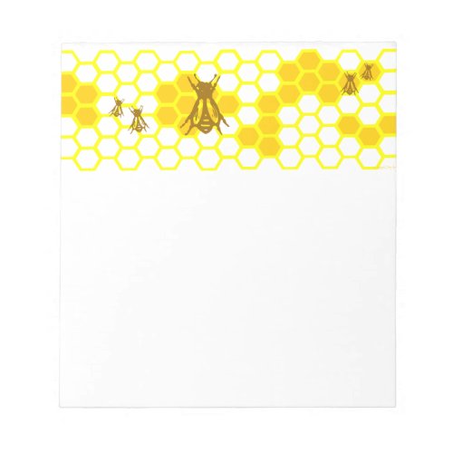 Honey Bee Honeycomb Pattern Notepad