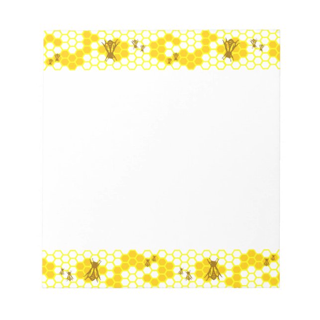 Honey Bee Honeycomb Pattern Notepad (Front)