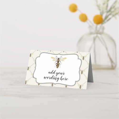 Honey Bee Honeycomb Pattern Place Card