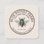 Honey Bee Honeycomb Square Business Card