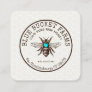 Honey Bee Honeycomb Square Business Card