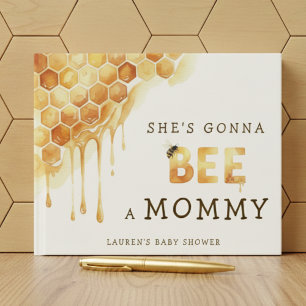 Honey Bee Honeycomb Watercolor Baby Shower Guest Book