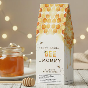Honey Bee Honeycomb Watercolor Baby Shower Roasted Coffee