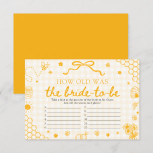 Honey Bee How Old Was The Bride Bridal Shower Game Invitation