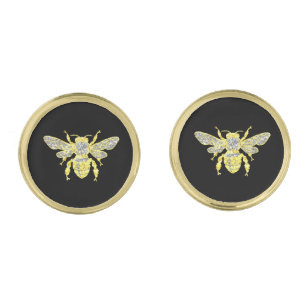 Honey Bee in Gold and Silver Cufflinks