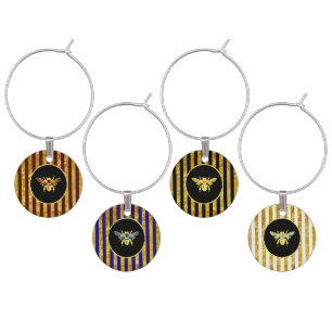 Honey Bee in Gold Wine Charm