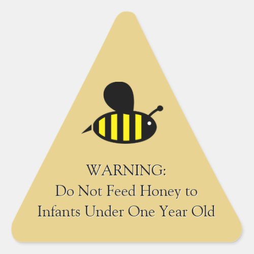 Honey Bee Infant Warning Gold Triangle Sticker