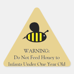 Honey Bee Infant Warning Gold Triangle Sticker