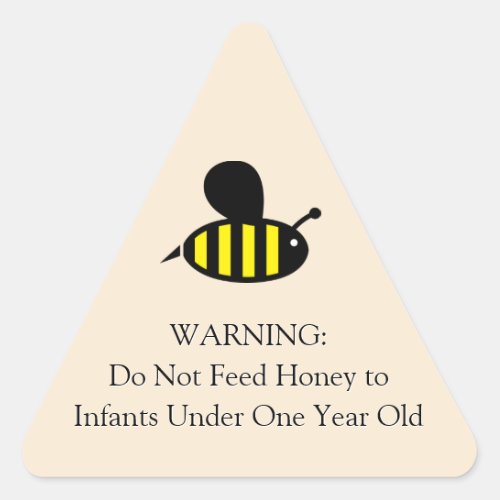 Honey Bee Infant Warning Goldenrod Triangle Sticker