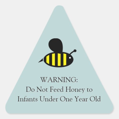 Honey Bee Infant Warning Turquoise Triangle Sticker