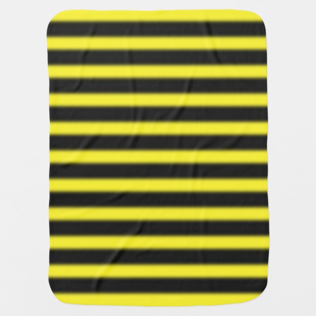 Honey Bee Inspired Yellow/Black Stripes Baby Blanket (Front)