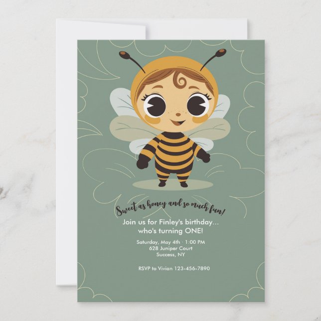 Honey Bee Invitation (Front)