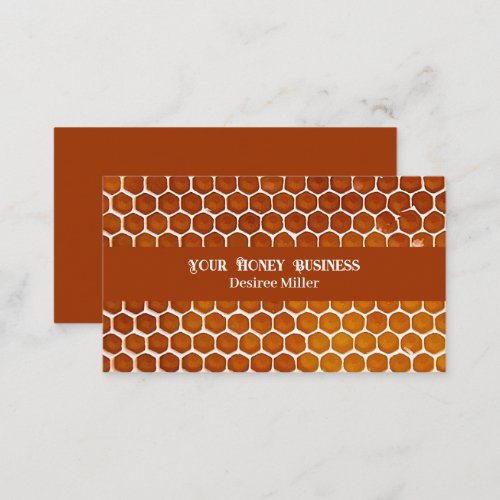 Honey Bee Keeper Golden Honeycomb Business Card