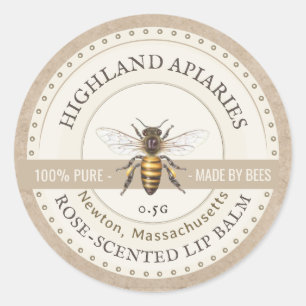 Honey Bee Label Kraft Beekeeper Apiary