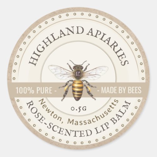 Honey Bee Label Kraft Beekeeper Apiary