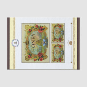 Honey Bee Labels Tissue Paper