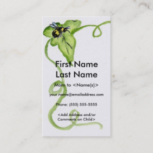 Honey Bee Leaf Custom Photo Calling Playdate Cards