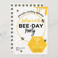 Honey Bee, Little Bee, Bee-Day Birthday Party Invitation