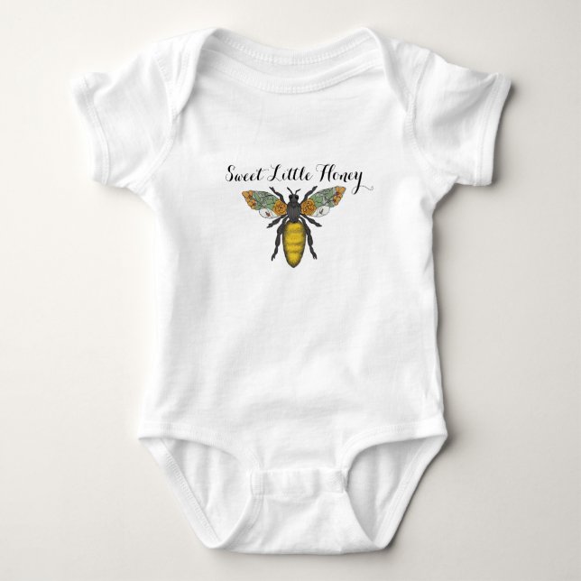 Honey Bee Little Honey Baby Bodysuit | Bumblebee B (Front)
