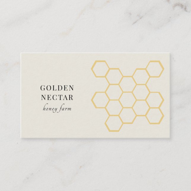 Honey Bee Logo Beekeeper Apiary Business Card (Front)