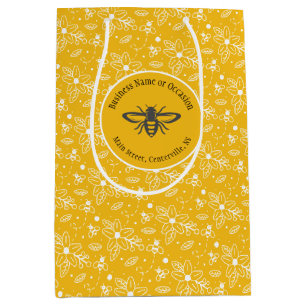 Honey Bee Logo Business or Birthday Medium Gift Bag