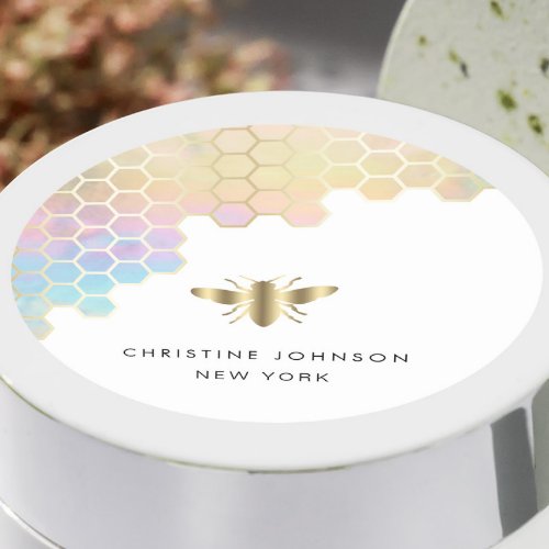 honey bee logo classic round sticker