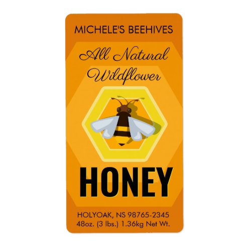 Honey Bee Logo Golden Wildflower Label