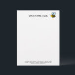 Honey bee logo letterhead template for beekeeper<br><div class="desc">Honey bee logo letterhead template for beekeeper. Elegant typography template for office or personal use. Add your own personalized name and address. Custom office supplies and stationery items. Great for honey maker, apiary etc. Blank stationery for printing documents at home or at the office. Matching visit cards available too. Pollinator...</div>