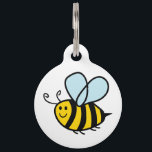 Honey bee logo pet tag for your dog or cat<br><div class="desc">Honey bee logo pet tag for your dog or cat. Customizable label with personalized pet name and phone number. Simple way to retrieve your animal pet. Presents for new pet owner,  dog walker,  pet rescue service,  etc.</div>