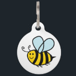 Honey bee logo pet tag for your dog or cat<br><div class="desc">Honey bee logo pet tag for your dog or cat. Customizable label with personalized pet name and phone number. Simple way to retrieve your animal pet. Presents for new pet owner,  dog walker,  pet rescue service,  etc.</div>