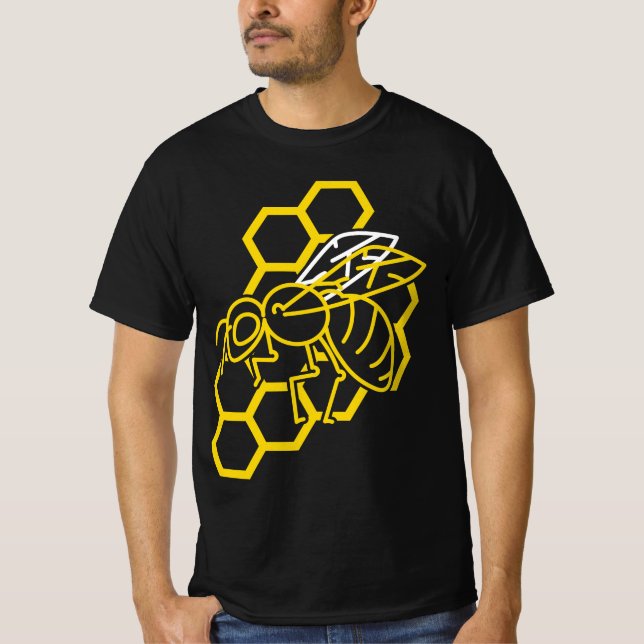 Honey Bee Lover Gift - Honeycomb T-Shirt (Front)