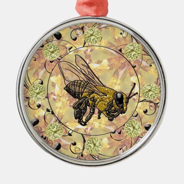 Honey Bee Metal Ornament (Front)