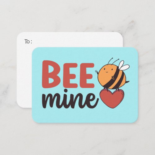 Honey Bee Mine Funny Pun Cute Kids Valentines Day Note Card