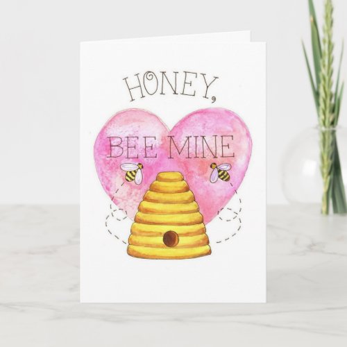 Honey Bee Mine Valentines Day Card