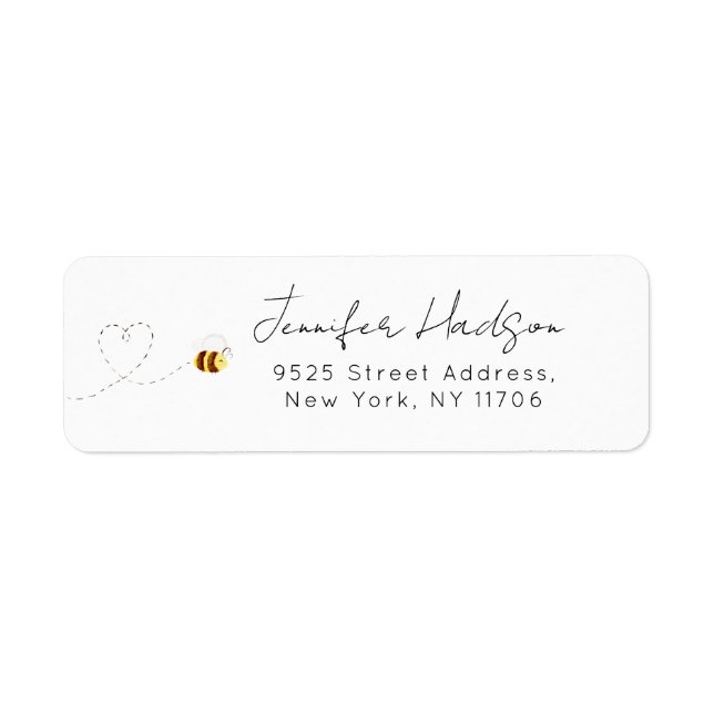 Honey bee minimalist Return Address Label (Front)