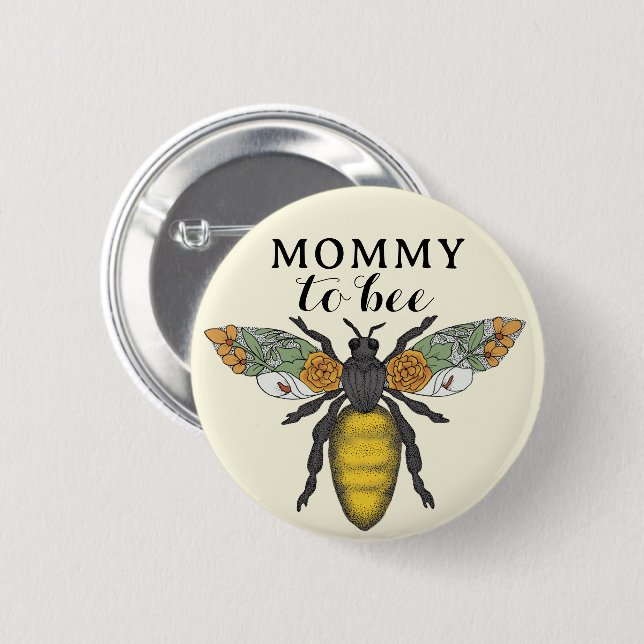 Honey Bee Mommy to Bee Baby Shower Button | Bumble (Front & Back)