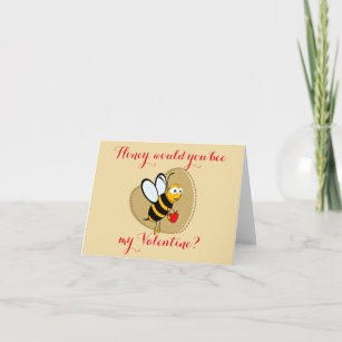 Honey, Bee My Valentine Holiday Card