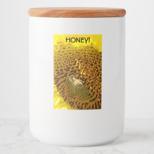 Honey Bee On a Sunflower Food Label