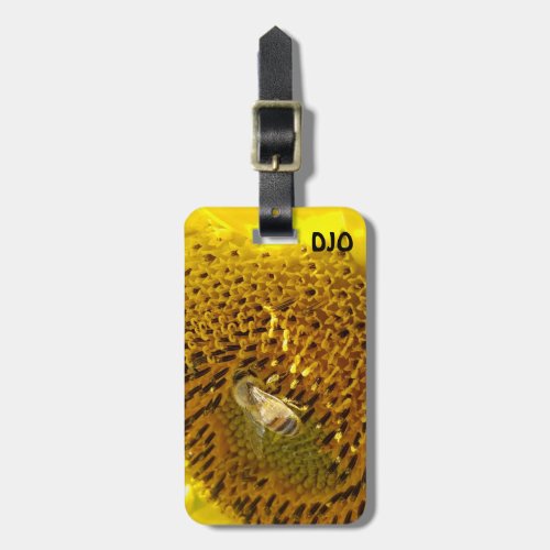 Honey Bee On a Sunflower Luggage Tag