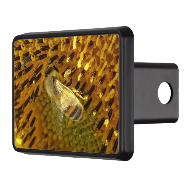 Honey Bee On a Sunflower Trailer Hitch Cover (Left)