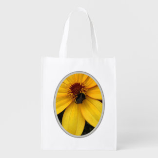                   Honey bee ON A YELLOW BLOOM Grocery Bag